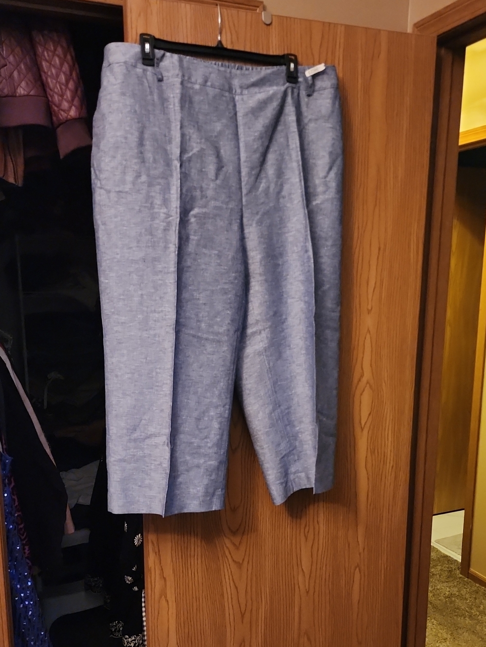 Bar III Light Blue Linen-Blend Casual Chinos